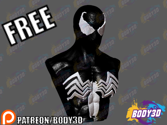 hombre araña envenenado busto by body3d arte esculturas vengadores fan maravilla veneno 3d print model - Mito3D