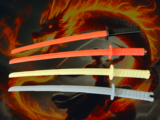 nichirin samurai sword by mailiou toys & games katana ninja toy demon slayer kimetsunoyaiba kimetsu no yaiba collapsable blade cosplay retractable 3d print model - Mito3D