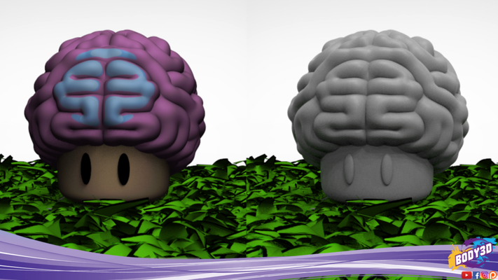 mantar by body3d sanat heykeller beyin güzel tasarım hayran fanart mario lapa oda 3d print model - Mito3D