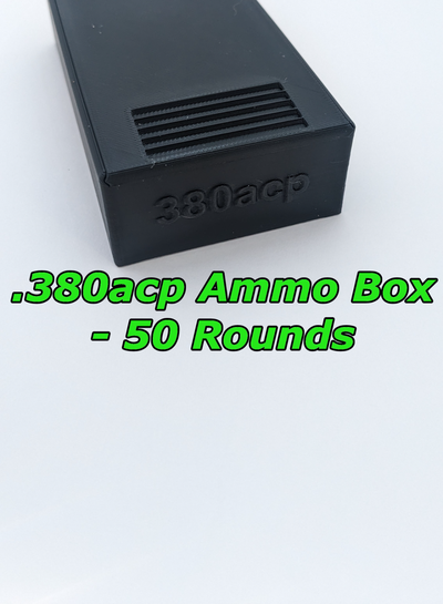 380acp sliding lid ammo case - 50 rounds by kickin hobby & diy sport outdoors 380 380acp ammunition hunting box 3d print model - Mito3D