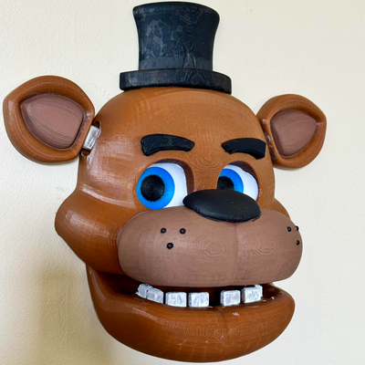 eyes freddy fazbear mask - wall mounted five nights at freddy's ams & single color remixed by faran3d props cosplays masks helmets fnaf bonnie chica foxy 3d print model - Mito3D