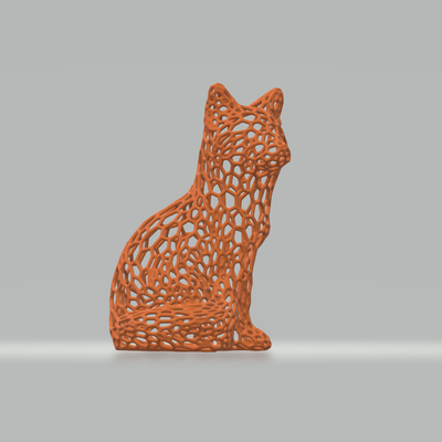 fox voronoi remixed by xeraj household decor animal 3d print model - Mito3D