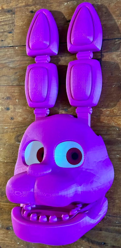 gözler bonnie tavşan maske duvar monte geceler at freddy'nin ams tek renk yeniden karıştırılmış by faran3d sahne cosplays maskeler kasklar fnaf freddy kurnaz chica altın 3d print model - Mito3D