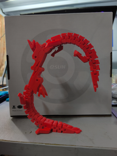 simple flexi loong chinese dragon by 493 art sculptures flex articulated print in place print-in-place cute 3d print model - Mito3D