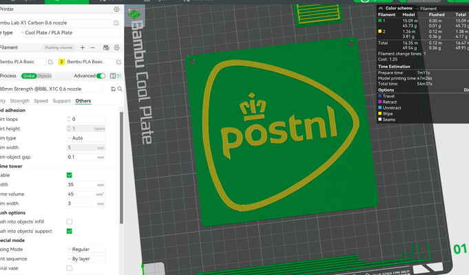 postnl logo by wietzevanderlaan arte señales logos enviar paquete 3d print model - Mito3D