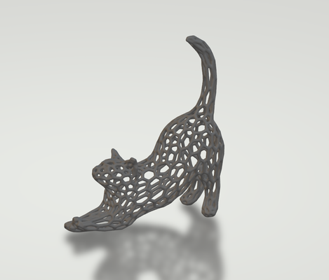 gatto voronoi remixato by xeras domestico arredamento animale 3d print model - Mito3D