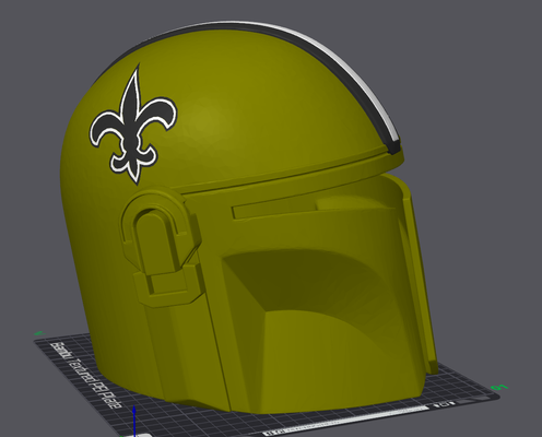 orleans lekeler mandaloryalı kask yeniden karıştırılmış by duman kafesi sahne cosplays maskeler kasklar futbol nfl azizler mando 3d print model - Mito3D