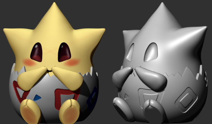 togepi - pok mon fanart by body3d art sculptures cool easy easyprint fun funny mignon miniature nosupport one pokemon print support supportless 3d print model - Mito3D