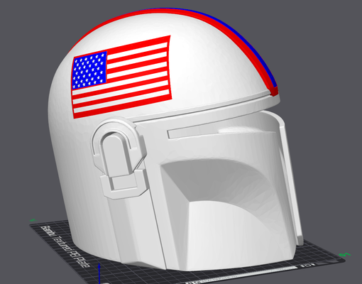 americano recompensa caçador mandaloriano capacete remixado by fumante adereços cosplays máscaras capacetes mando américa bandeira eua guerra estrelas 3d print model - Mito3D