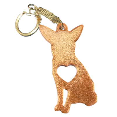 chihuahua keychain by dashmik fashion jewelry keyring pendant dog heart 3d print model - Mito3D