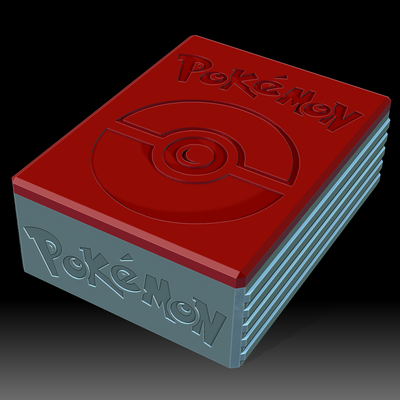pokemon tarjetas caja by body3d arte esculturas almacenamiento tarjeta carta charizard cofre soporte pikachu rango 3d print model - Mito3D