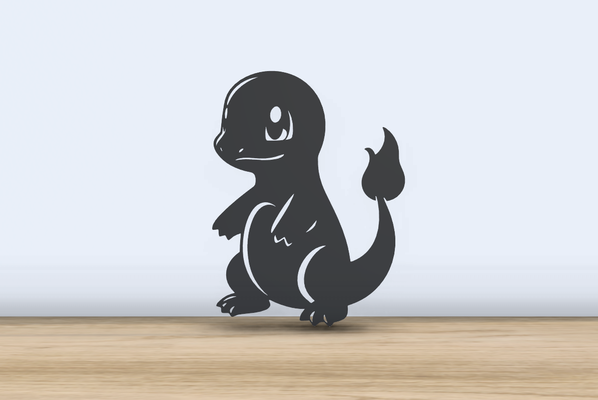 charmander 2d siluet ai oluşturulmuş by jf 699 sanat sihirbaz pokemon lazım tutmak em 2024 anime gelişmek pokeball duvar siluetart 3d print model - Mito3D