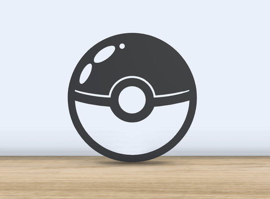 pokémon pokeball 2d silhouette ai generiert by jf 699 kunst pokeballs ball anime charakter 3d drucken zeichen 2024 mauer silhouettenkunst büro dekor zubehör fang em 3d print model - Mito3D