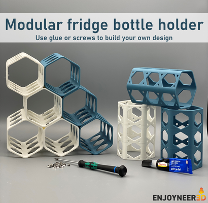 modulaire frigo embouteilleur titulaire soutien organisateur by enjoyneer3d ménage maison modèles 3d print model - Mito3D