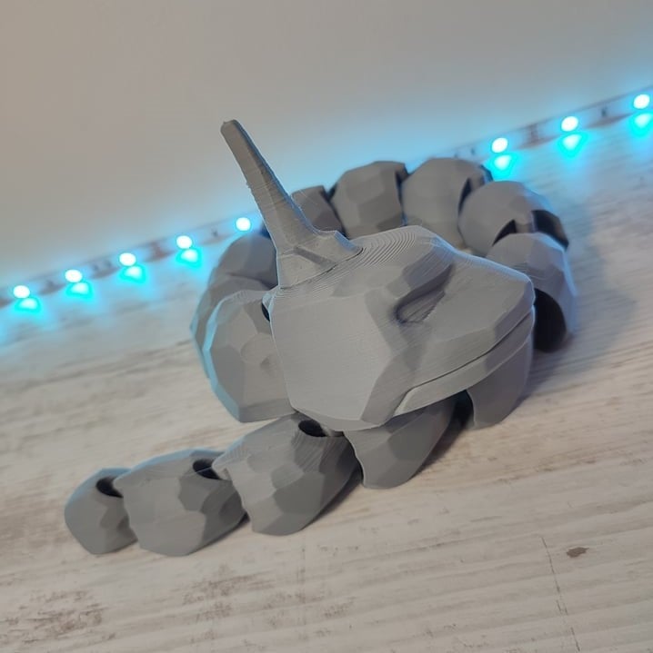 articulé onix by body3d jouets jeux amusant cool fantaisie fléchir flexi souple amusement jeu nintendo pokémon pokemongo serpent sympa jouet 3D print model - Mito3D