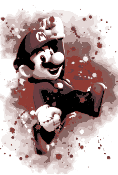 mario aquarell painting hueforge super by casanoma generative 3d model & lithophane hue forge supermario aquarelle picture 3d print model - Mito3D