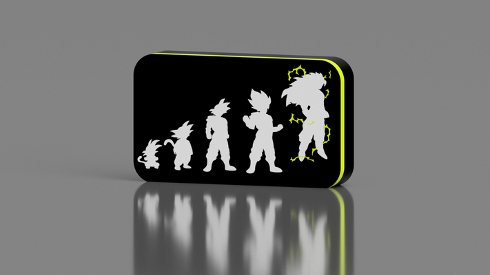 lightbox - goku evolution by calzune art signs & logos dragonball light lamp led z dbz 3d print model - Mito3D