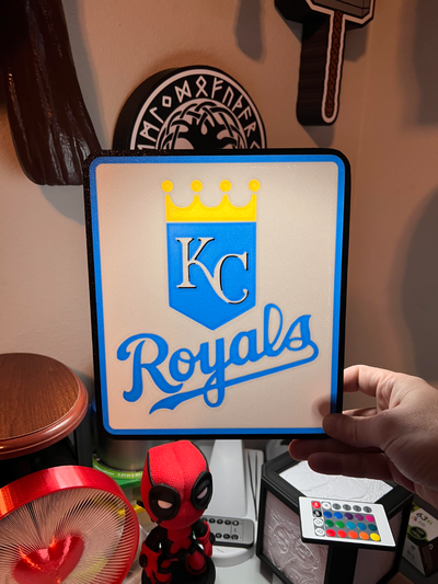 kansas city royal led lamp by codyinbody3 art models royals baseball sports mlb espn bambu printer ams multicolor 4 color light lightbox 3d print model - Mito3D