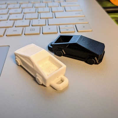 mini cybertruck key ring by buildybryce toys & games keyring tesla 3d print model - Mito3D