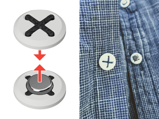 accesible magnético botones by construirybryce moda modelos botón ropa discapacitado accesibilidad 3d print model - Mito3D