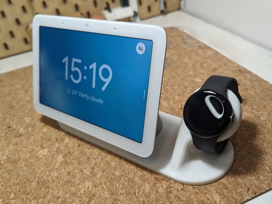 pixel watch & nest hub dock by buildybryce tools gadgets holder stand google 3d print model - Mito3D