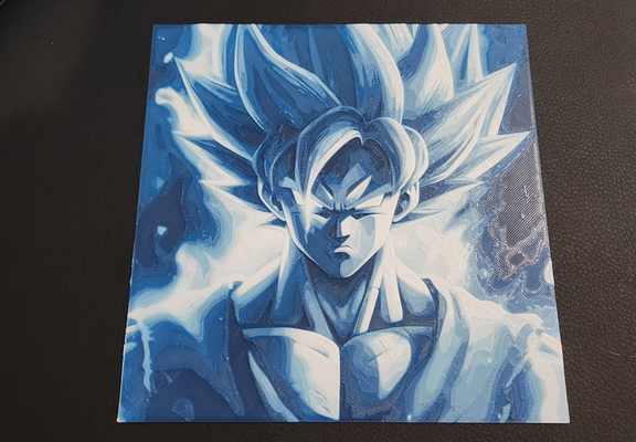 goku super saiyan god - blue hueforge by juisebox generative 3d model & lithophane supersaiyan dragonball 3d print model - Mito3D