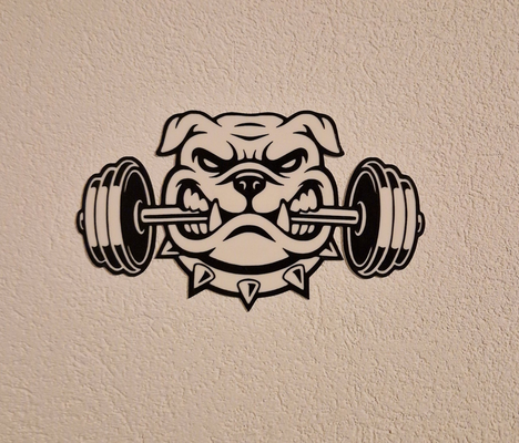 parete arte bulldog manubrio 1 colore modificare by ponte 2d arredamento fitness 3d print model - Mito3D