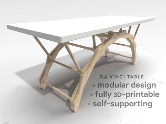 vinci table by construirebryce ménage décor étagère pont modulaire léonard justificatif autoportant 3d print model - Mito3D