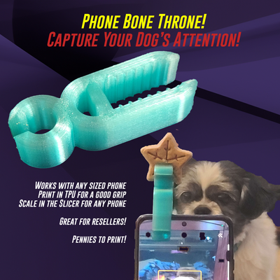 telefon knochen thron tpu hund behandeln halter unterstützung zelle telefone by macher vermanschen haushalt haustiere zubehör haustier fotografie dogtoy 3d print model - Mito3D