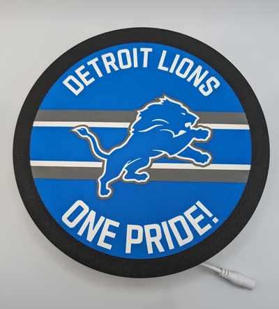 detroit lions lumière boîte by miak3d loisir diy sport air nfl américain football led mur art 3d print model - Mito3D