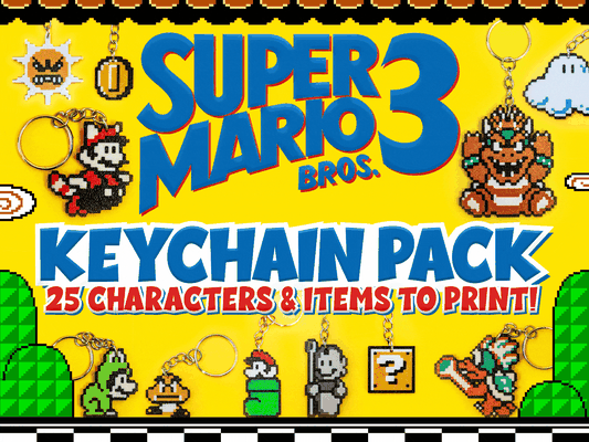 super mario frères 3 porte clés pack bowser by powerpill prints jouets jeux personnages nintendo nda divertissement système pixel art pixel tanooki raton laveur grenouille bros question bloquer thwomp champignon commutateur pokémon accessoire clé chaînes gameboy vidéo jeu personnage mur 2024 mural miyamoto japonais pixels fleur piranha goomba colère soleil nuage koopa jeu chaîne tuyau monnaie rétro go 64 3ds 3d print model - Mito3D