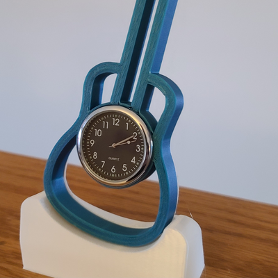 guitar time - 3d printed clock junestunes by makers mashup household decor guitars music gift gifts 3d print model - Mito3D