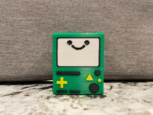 bmo airpods fall mantel abenteuer by encrust3d werkzeuge gadgets airpod apfel luft schoten airpodscase finn jake schutz ohr ohrhörer ohrhörertasche kopfhörer 3d print model - Mito3D