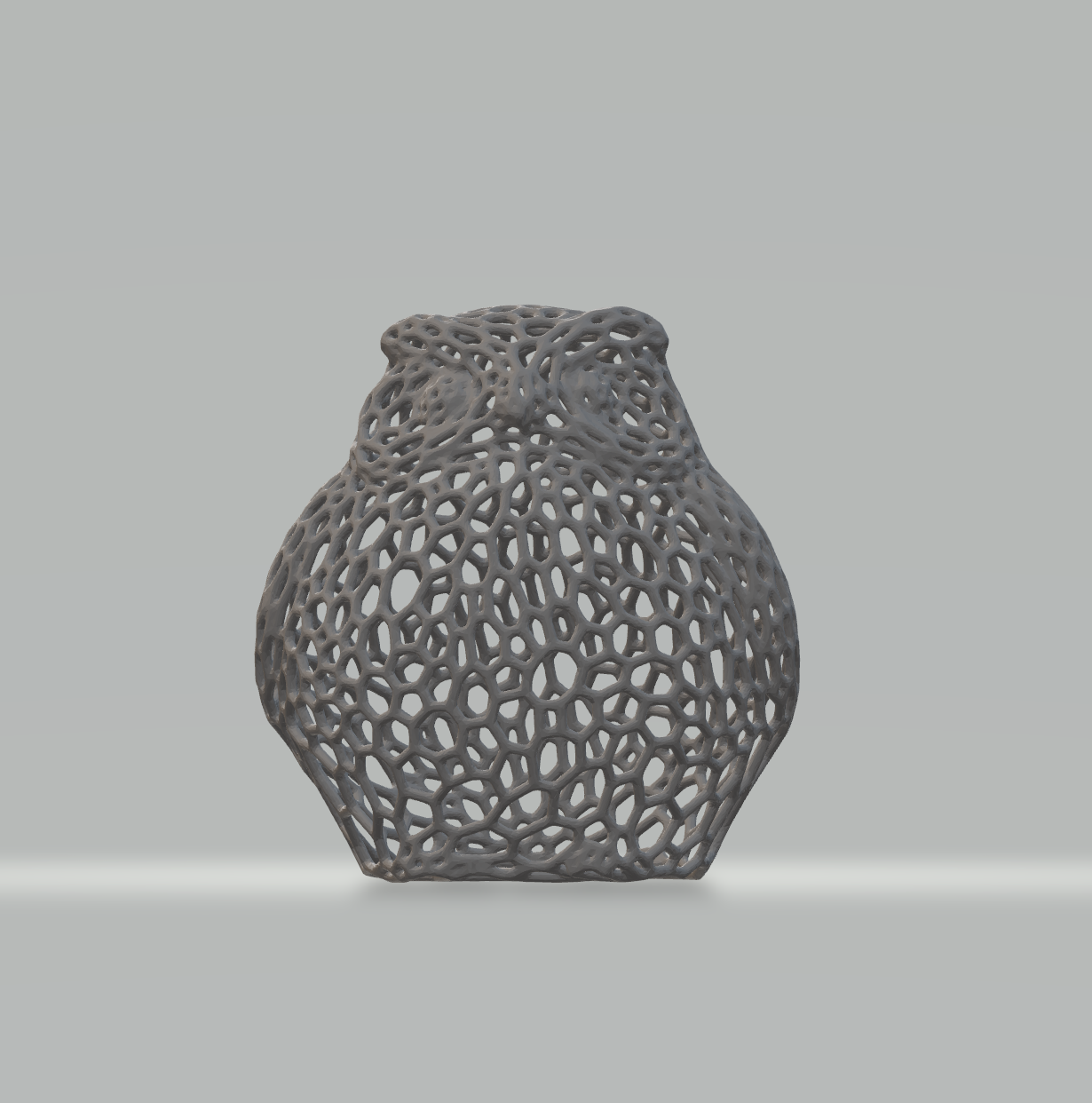 gufo voronoi remixato by xeras domestico arredamento animale 3D print model - Mito3D