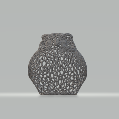 eule voronoi neu gemischt by xeras haushalt dekor tier 3d print model - Mito3D