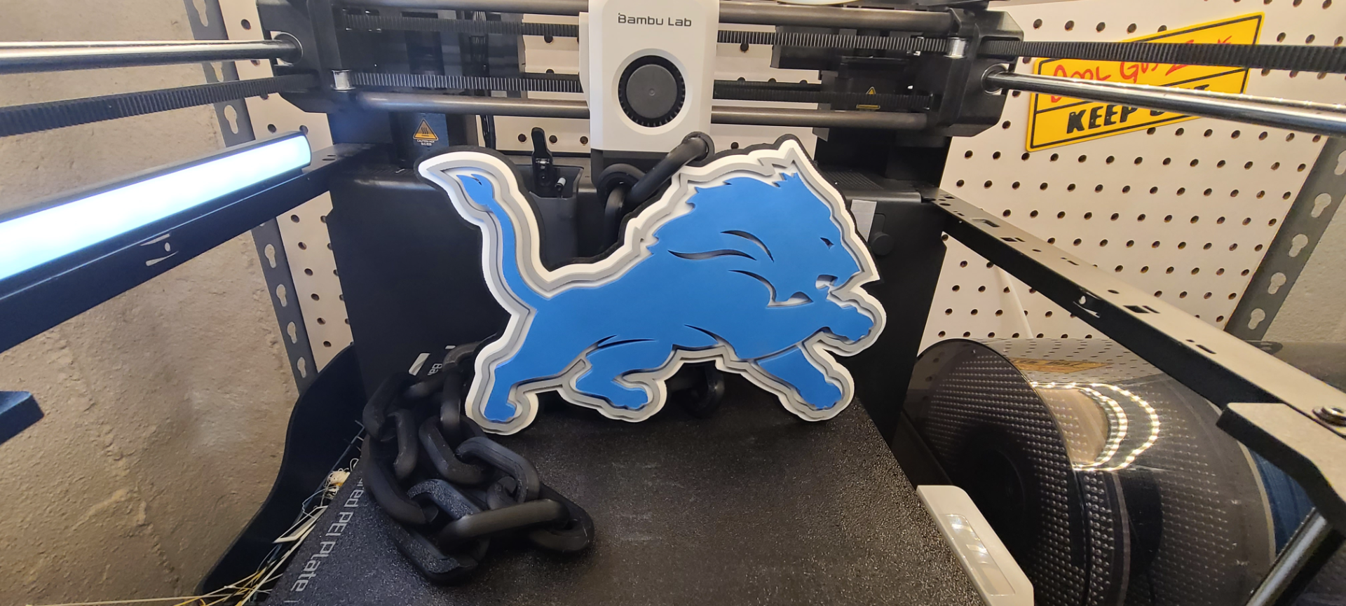 detroit leones colgante pendiente by abc3dprints arte señales logos logo ventilador fútbol cadena 3D print model - Mito3D