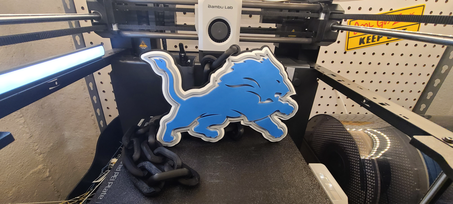 detroit leones colgante pendiente by abc3dprints arte señales logos logo ventilador fútbol cadena 3d print model - Mito3D