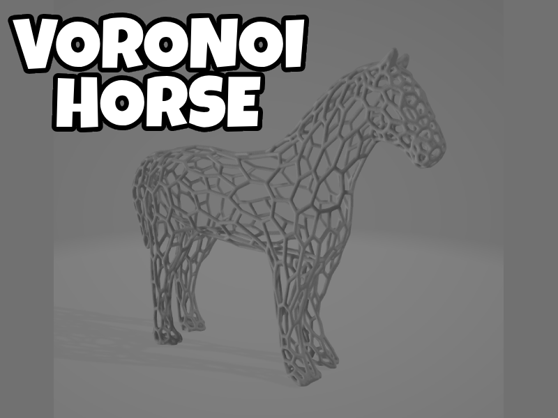 voronoi caballo remezclado by m4trix arte modelos 3D print model - Mito3D