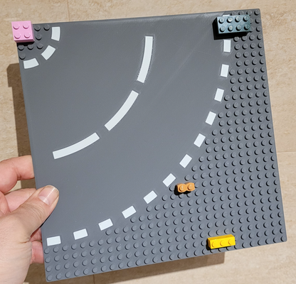 brick base plate curved road by shinjy01 toys & games classic gioco strada mattoncini baseplate compatiblepart 3d print model - Mito3D