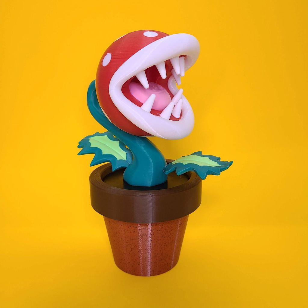 piranha plant v1 by planpa3d art models mario nintendo plantpot supermario twocolor thingiverse chomper piranhaplant marioplant chomperplant spotedplant duelcolor evilplant 3D print model - Mito3D