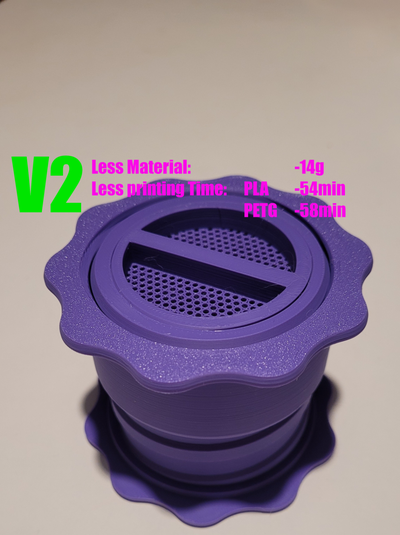 v2 - desiccant spool tumbler sunlu-spools remixed by ambossa3d 3d printer accessories ams adapter sunlu desicant box desicantcontainer container core dry silica beads dryer 3d print model - Mito3D