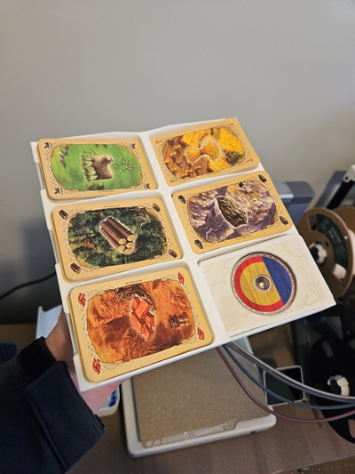 settlers of catan resource card holder by mneilson toys & games board cards settlersofcatan sheep wheat ore brick woods organization 3d print model - Mito3D