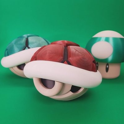 turtle shell container by planpa3d art models mario nintendo switch supermario mariokart mariomushroom 3d print model - Mito3D
