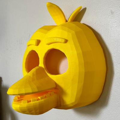 chica tavuk maske duvar monte geceler at freddy'nin yeniden karıştırılmış by faran3d sahne cosplays maskeler kasklar fnaf freddys kurnaz bonnie yemek 3d print model - Mito3D