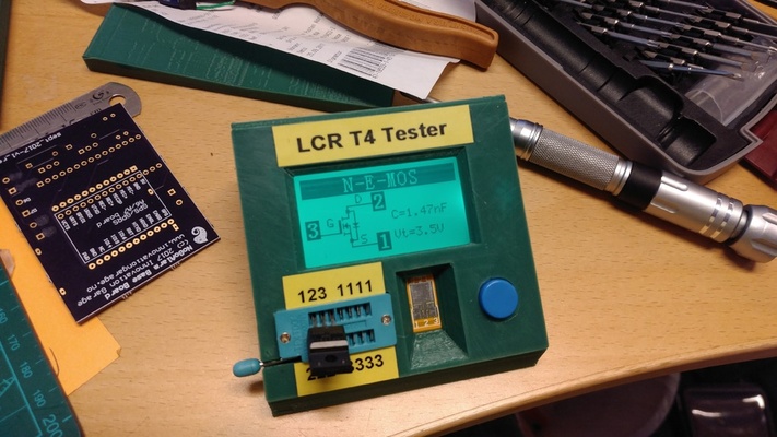 lcr t4 esr metre durum kılıf re redesigned yeniden karıştırılmış by eried hobi kendin yap elektronik lcrtester test cihazı 3d print model - Mito3D