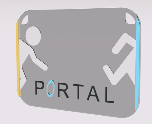 portal wall art 2d by chipotle sanat pc bilgisayar oyun video oyunu coop'a kooperatif uzay buhar usta üstün ırk yarış 3d print model - Mito3D