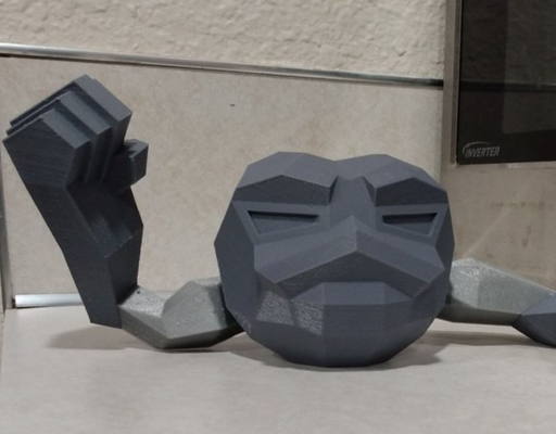 poly geodude pokémon einfach to drucken by glatt spielzeuge spiele zeichen spaß felsen charakter pikachu charmander walze bambulab rauch manga anime kampf mt digimon kinder liebe it geschenk idee 3d print model - Mito3D