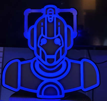 cybermen boite lumière by congelé gnomes art panneaux logos dr oms 3d print model - Mito3D