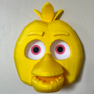 olhos óptico ilusão chica frango mascarar fnaf ams solteiro cor remixado by faran3d adereços cosplays máscaras capacetes garota freddys 3d print model - Mito3D