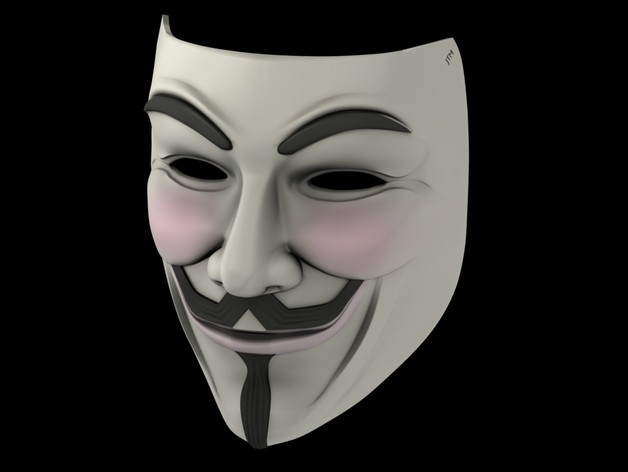 guy fawkes mask by jtm remixed geekm0nkey props & cosplays masks helmets guyfawkes anonymous prop replica 3D print model - Mito3D